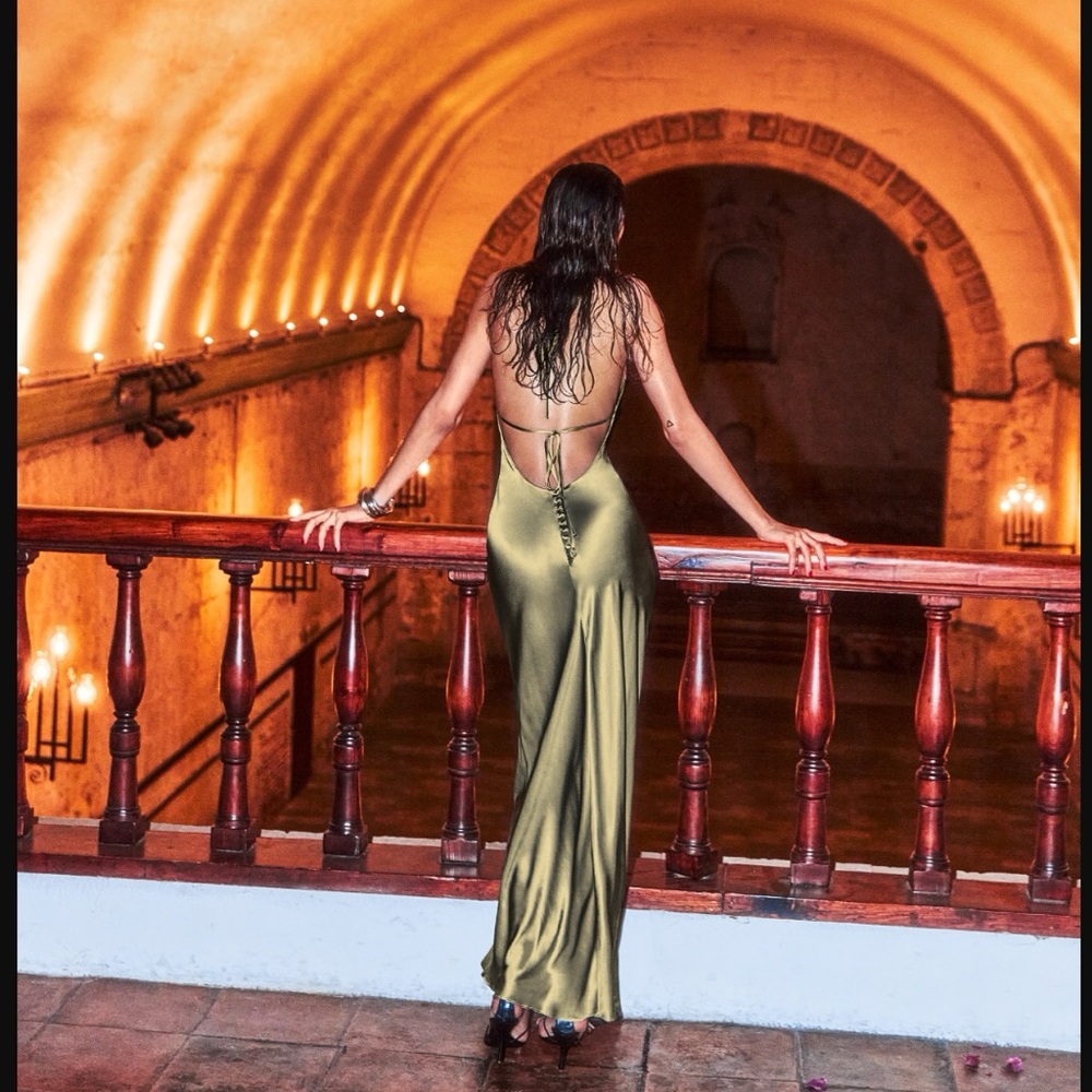 Reformation Jeany Silk Dress NWT new with tags - silver “moonlight”